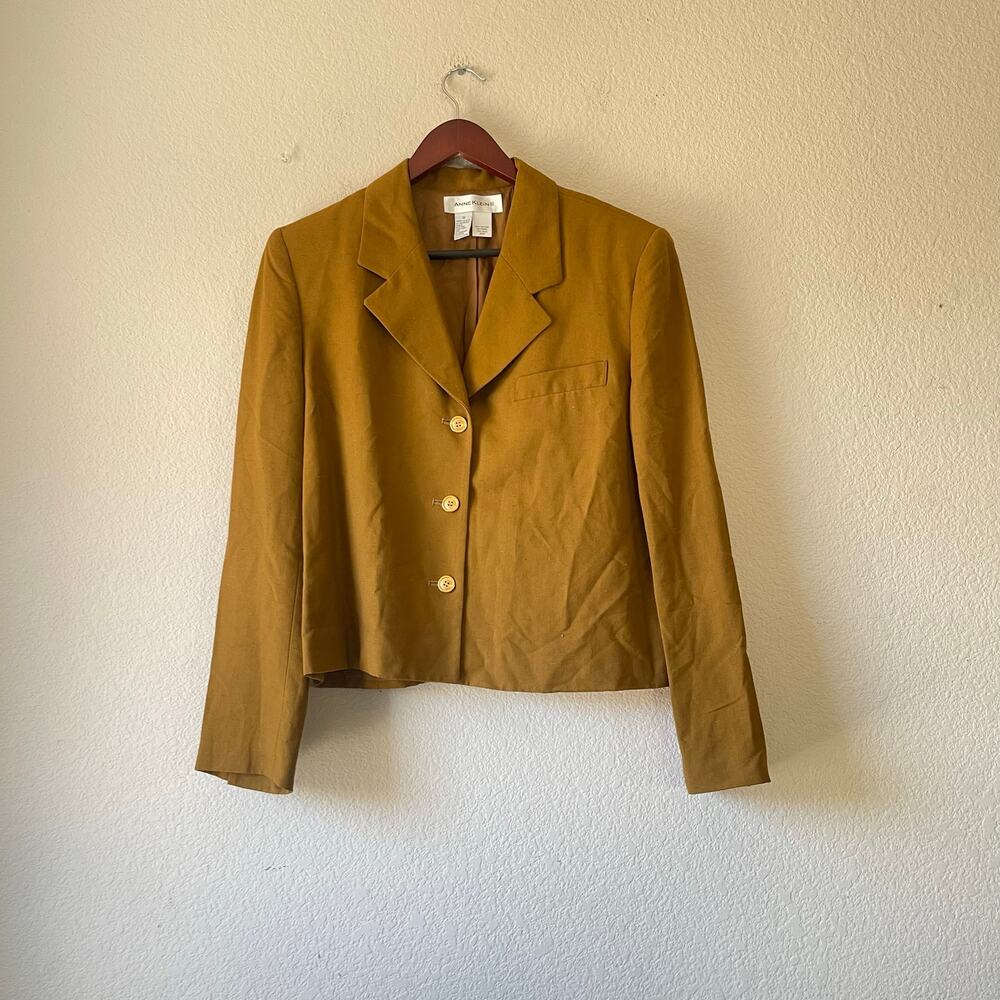 Vintage‎ 90s silk blend cropped minimalist old money jacket size 10